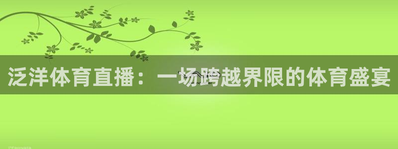 泛洋体育直播：一场跨越界限的体育盛宴